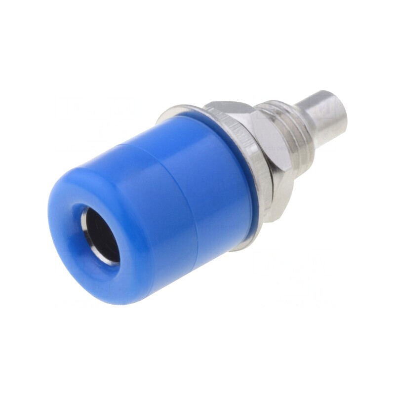 Soclu Banană 4mm 20A Albastru Nichelat | Electronic-mag.ro | Componente Electronice
