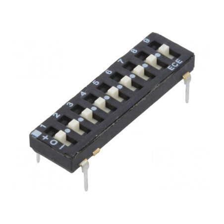 DIP-Switch cu 9 Secțiuni OFF-ON 0,025A/24VDC | Electronic-mag.ro | Componente Electronice