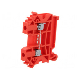 Conector de Șine Roșu 0,5-4mm2 2 Borne TS35 | Electronic-mag.ro | Componente Electronice