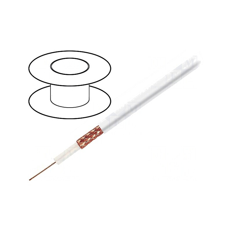 Cablu coaxial RG59 flexibil 100m alb | Electronic-mag.ro | Componente Electronice