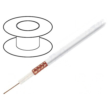 Cablu coaxial RG59 flexibil 100m alb | Electronic-mag.ro | Componente Electronice