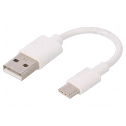 Cablu USB 2.0 A la C 0.1m Alb 480Mbps | Electronic-mag.ro | Componente Electronice