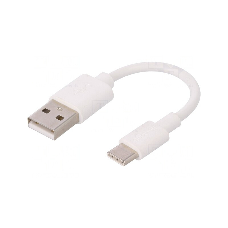 Cablu USB 2.0 A la C 0.1m Alb 480Mbps | Electronic-mag.ro | Componente Electronice