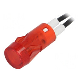 Lampă de control roșie cu neon 230VAC Ø12mm | Electronic-mag.ro | Componente Electronice