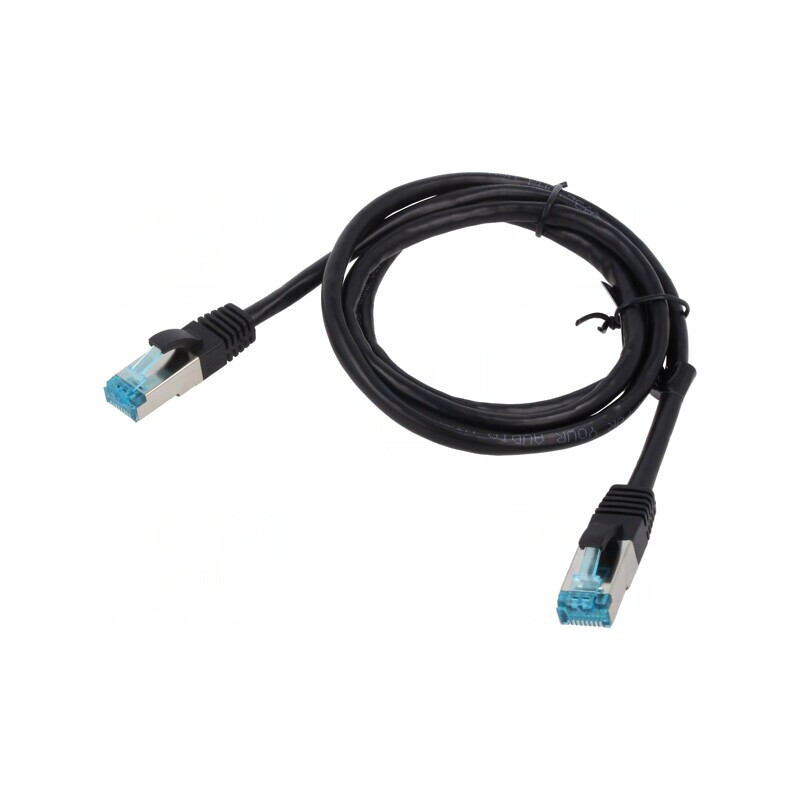 Patch Cord F/UTP Cat5e PVC Negru 1m | Electronic-mag.ro | Componente Electronice