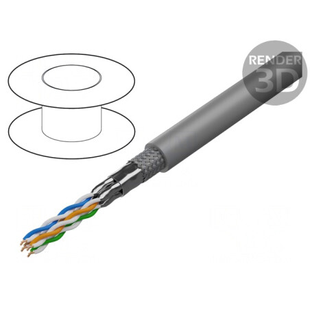 Cablu de rețea ETHERLINE® LAN 500 F/UTP gri | Electronic-mag.ro | Componente Electronice