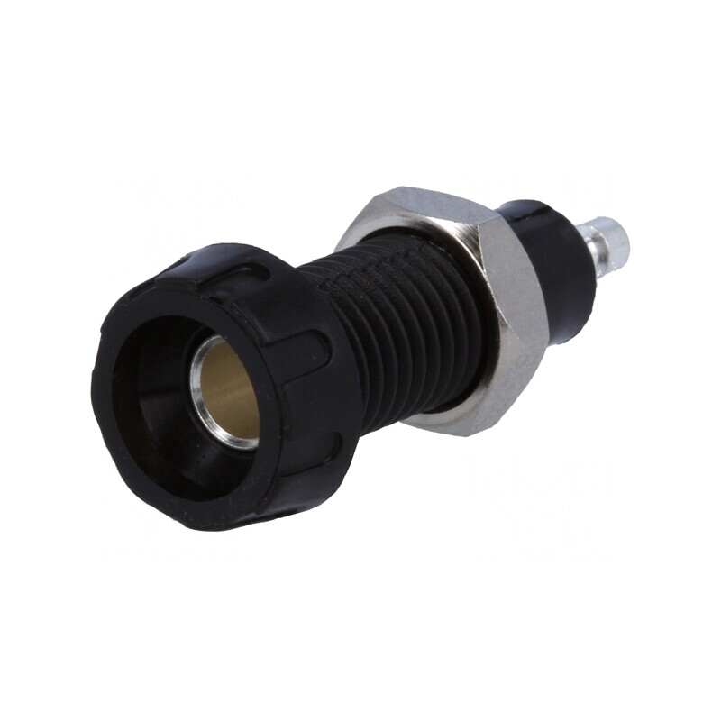 Soclu Banană 4mm Neagră 10A 50VDC | Electronic-mag.ro | Componente Electronice