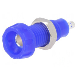 Soclu Banană 4mm Albastru 10A 50VDC | Electronic-mag.ro | Componente Electronice