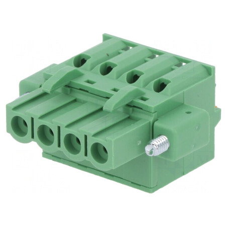 Regletă de conexiuni deconectabilă 5mm 4 piste drept mufă | Electronic-mag.ro | Componente Electronice