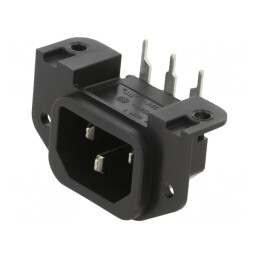 Conector de Alimentare AC Soclu Tată 10A 250V IEC 60320 GSP1 | Electronic-mag.ro | Componente Electronice