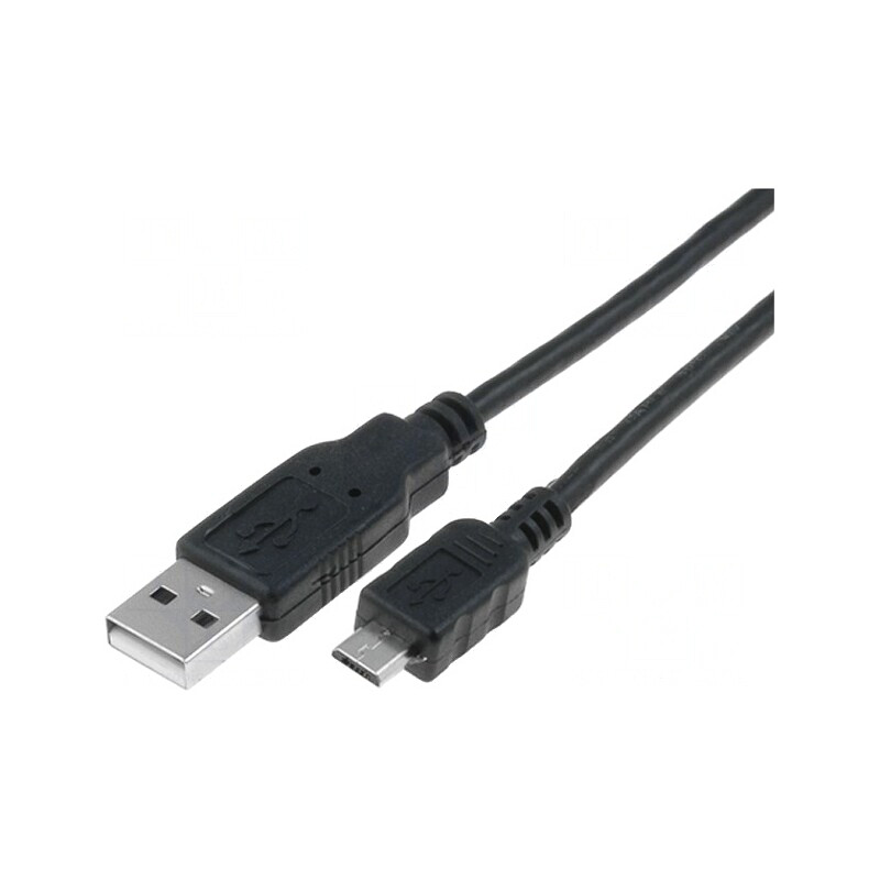 Cablu USB 2.0 A la Micro B 0.8m Negru | Electronic-mag.ro | Componente Electronice