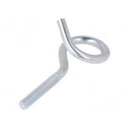 Cârlig inelar oțel zincat cu filet 50mm și lungime totală 120mm | Electronic-mag.ro | Componente Electronice