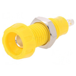 Soclu banană galben 4mm 10A 50VDC | Electronic-mag.ro | Componente Electronice