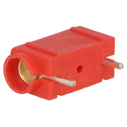 Soclu Banană 4mm 10A Roșu Argintat PCB cu Izolație | Electronic-mag.ro | Componente Electronice