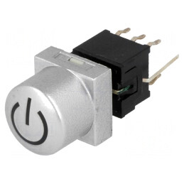 Tastatură Comutator cu LED Argintiu DPDT 0.1A 30VDC | Electronic-mag.ro | Componente Electronice