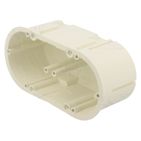 Doză electrică încastrată albă, 62mm, 2 prize | Electronic-mag.ro | Componente Electronice