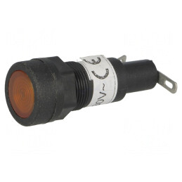 Lampă de control: cu neon; portocalie; 230VAC; Orif: Ø12,5mm