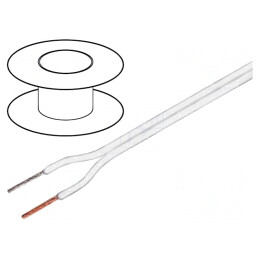 Cablu Difuzor 2x1mm² OFC Alb Neecranat PVC | Electronic-mag.ro | Componente Electronice