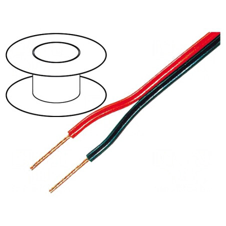Cablu Difuzor 2x1.5mm OFC Negru-Roșu PVC | Electronic-mag.ro | Componente Electronice