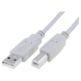 Cablu USB 2.0 USB A la USB B 1,8m Gri | Electronic-mag.ro | Componente Electronice