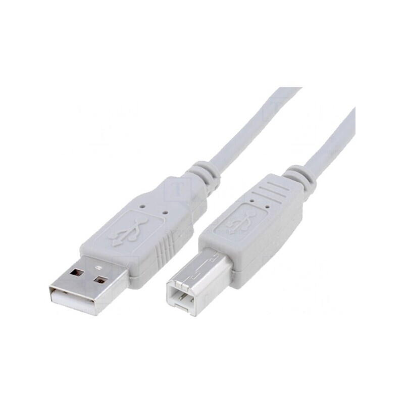 Cablu USB 2.0 USB A la USB B 1,8m Gri | Electronic-mag.ro | Componente Electronice