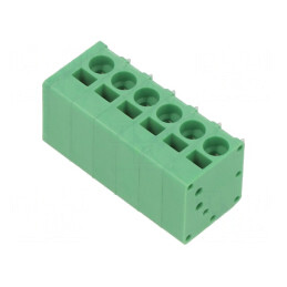 Regletă conexiuni PCB 90° 5mm 6 piste 20A | Electronic-mag.ro | Componente Electronice