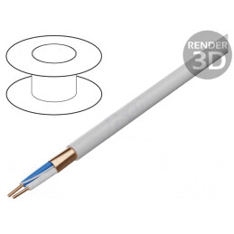 Cablu LON BUS 1x2x22AWG Cu folie Alb 125V | Electronic-mag.ro | Componente Electronice