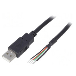 Cablu USB 2.0 USB A 1,5m Negru | Electronic-mag.ro | Componente Electronice