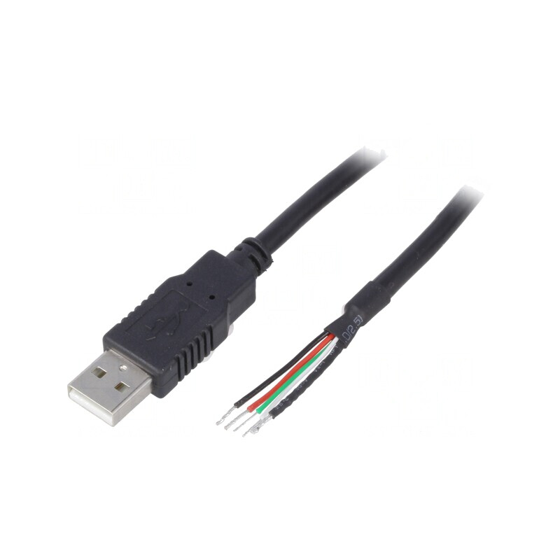 Cablu USB 2.0 USB A 1,5m Negru | Electronic-mag.ro | Componente Electronice