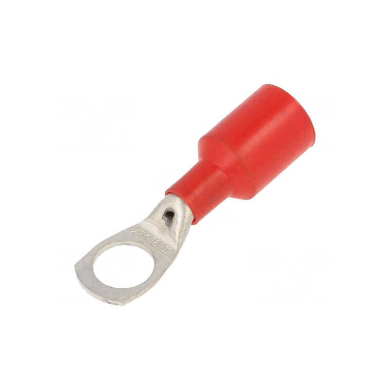 Inel tubular M12 Crimpat pe Cablul Roșu 16mm2 | Electronic-mag.ro | Componente Electronice