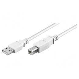 Cablu USB 2.0 A-B 1m Alb 480Mbps | Electronic-mag.ro | Componente Electronice