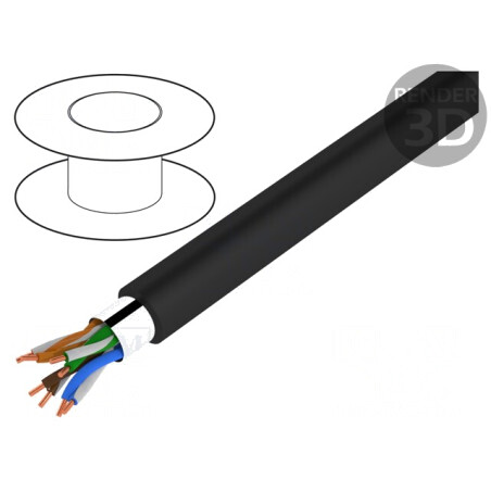 Cablu UTP Cat5e Exterior Negru 100m | Electronic-mag.ro | Componente Electronice