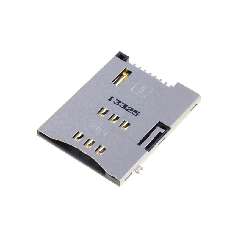Conector pentru Carduri SIM Aurit SMT Push-Push 0.5A | Electronic-mag.ro | Componente Electronice
