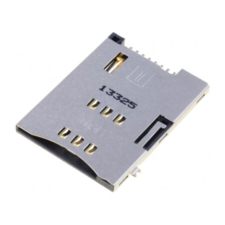 Conector pentru Carduri SIM Aurit SMT Push-Push 0.5A | Electronic-mag.ro | Componente Electronice