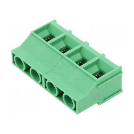 Regletă de Conexiuni PCB Unghi 9,52mm 4 Terminale | Electronic-mag.ro | Componente Electronice