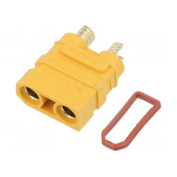 Conector de Alimentare DC XT90 Mamă pentru PCB, Galben | Electronic-mag.ro | Componente Electronice