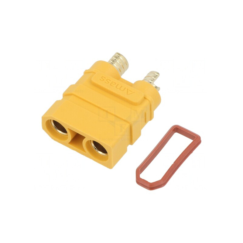 Conector de Alimentare DC XT90 Mamă pentru PCB, Galben | Electronic-mag.ro | Componente Electronice