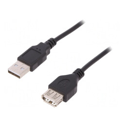 Cablu USB 2.0 A-A 3m Negru | Electronic-mag.ro | Componente Electronice