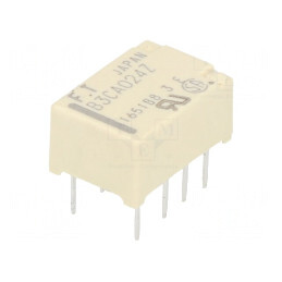 Releu electromagnetic DPDT 24VDC 2A THT | Electronic-mag.ro | Componente Electronice