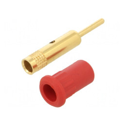 Conector Banană 4mm 25A Roșu Aurit Panou | Electronic-mag.ro | Componente Electronice