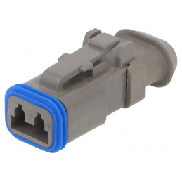Conector cablu-cablu mamă 2 pini gri IP68 | Electronic-mag.ro | Componente Electronice