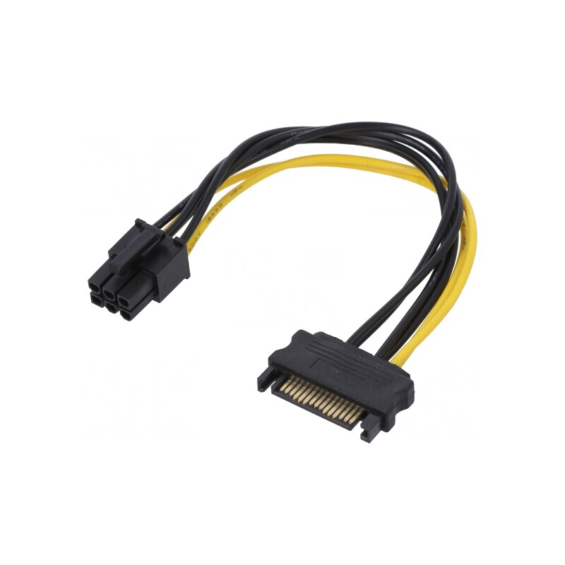 Cablu SATA PCIe 6pin Mamă la SATA 15pin Tată 0,15m SATA III | Electronic-mag.ro | Componente Electronice Cablu SATA PCIe 6pin Mamă la SATA 15pin Tată 0,15m SATA III | Electronic-mag.ro | Componente Electronice
