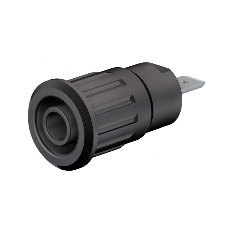 Soclu Banană 4mm 24A 1kV Negru Nichelat Alamă | Electronic-mag.ro | Componente Electronice