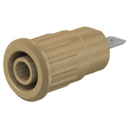 Soclu Banană 4mm 24A 1kV Maro Nichelat Alamă | Electronic-mag.ro | Componente Electronice