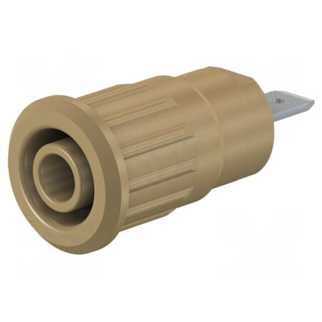 Soclu Banană 4mm 24A 1kV Maro Nichelat Alamă | Electronic-mag.ro | Componente Electronice