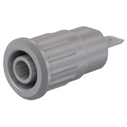 Soclu Banană 4mm 24A 1kV Gri Nichelat | Electronic-mag.ro | Componente Electronice