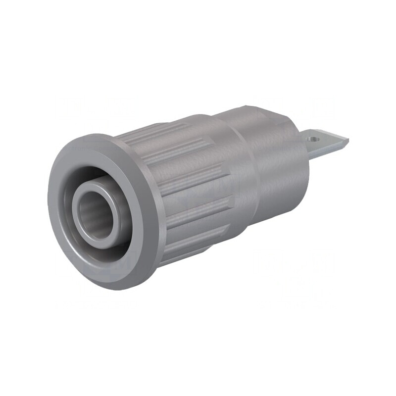 Soclu Banană 4mm 24A 1kV Gri Nichelat | Electronic-mag.ro | Componente Electronice