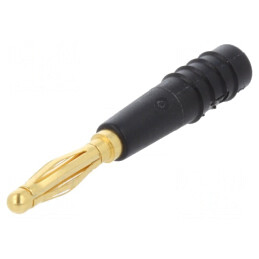 Mufă Banană 2mm Neagră Aurită 10A 30VAC 60VDC | Electronic-mag.ro | Componente Electronice