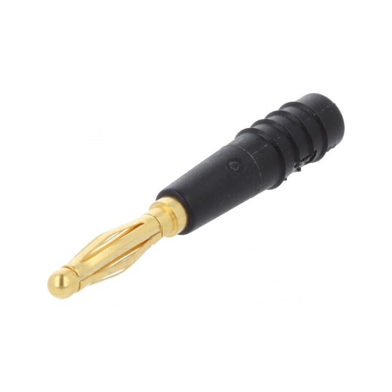 Mufă Banană 2mm Neagră Aurită 10A 30VAC 60VDC | Electronic-mag.ro | Componente Electronice