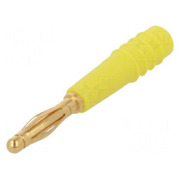 Mufă Banană 2mm 10A Galbenă Aurită | Electronic-mag.ro | Componente Electronice
